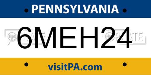 6MEH24 Pennsylvania License Plate