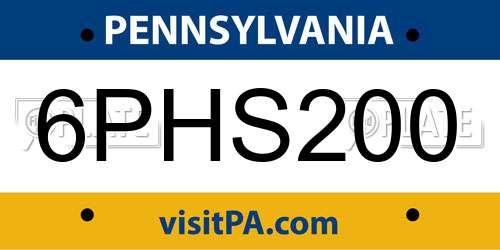 6PHS200 Pennsylvania License Plate