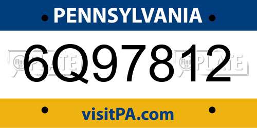 6Q97812 Pennsylvania License Plate