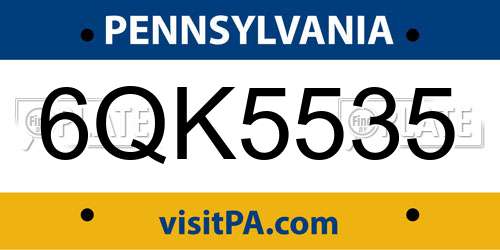 6QK5535 Pennsylvania License Plate