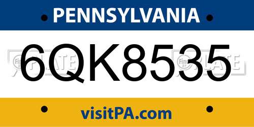 6QK8535 Pennsylvania License Plate