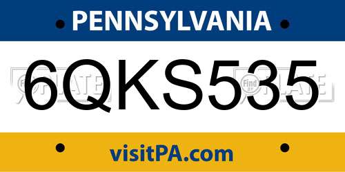 6QKS535 Pennsylvania License Plate
