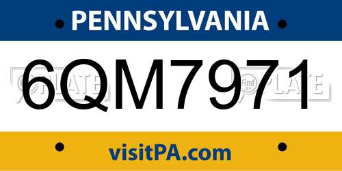 6QM7971 Pennsylvania License Plate