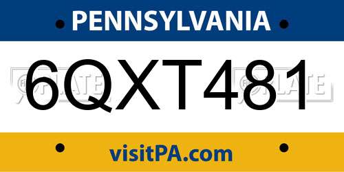 6QXT481 Pennsylvania License Plate