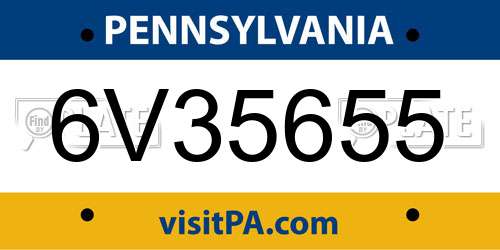 6V35655 Pennsylvania License Plate