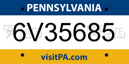 6V35685 Pennsylvania License Plate
