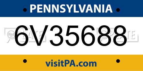 6V35688 Pennsylvania License Plate