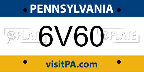 6V60 Pennsylvania License Plate