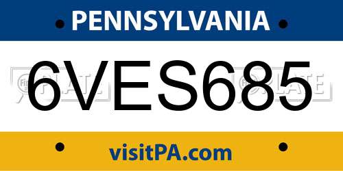 6VES685 Pennsylvania License Plate
