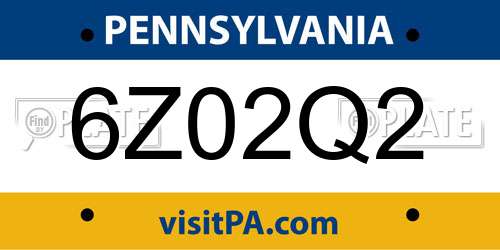 6Z02Q2 Pennsylvania License Plate