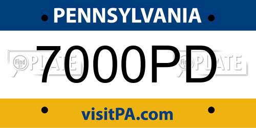 7000PD Pennsylvania License Plate