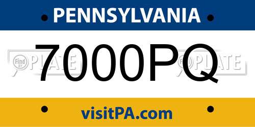 7000PQ Pennsylvania License Plate