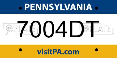 7004DT Pennsylvania License Plate
