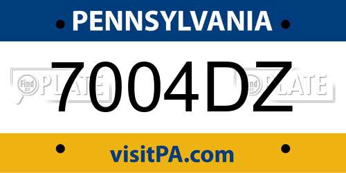 7004DZ Pennsylvania License Plate