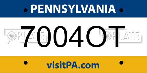 7004OT Pennsylvania License Plate