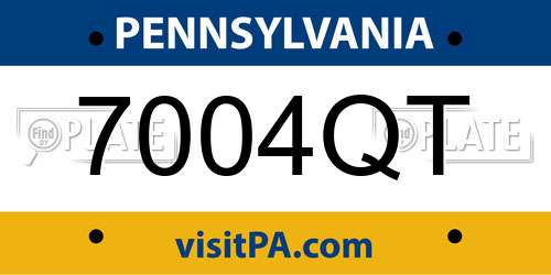 7004QT Pennsylvania License Plate