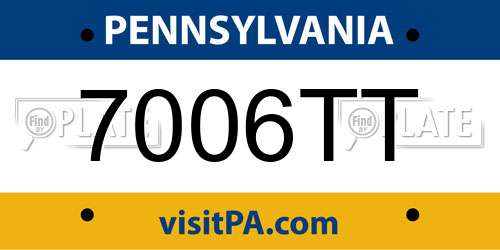7006TT Pennsylvania License Plate
