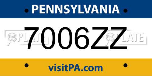 7006ZZ Pennsylvania License Plate