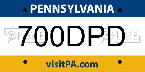 700DPD Pennsylvania License Plate