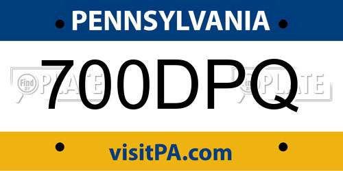700DPQ Pennsylvania License Plate