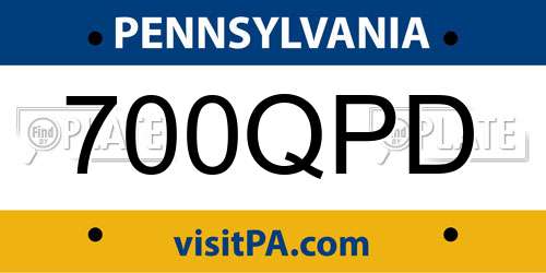 700QPD Pennsylvania License Plate
