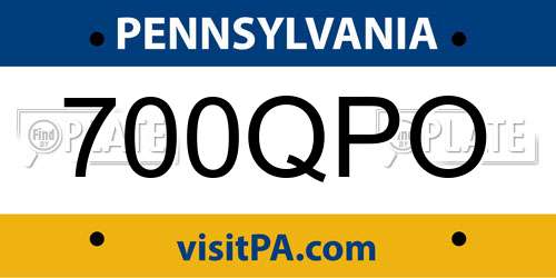 700QPO Pennsylvania License Plate