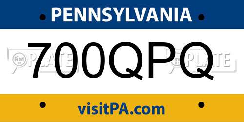 700QPQ Pennsylvania License Plate
