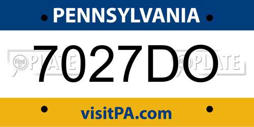 7027DO Pennsylvania License Plate
