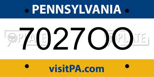 7027OO Pennsylvania License Plate