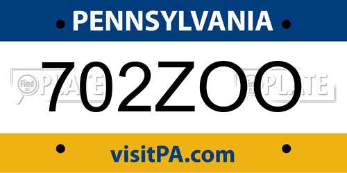 702ZOO Pennsylvania License Plate