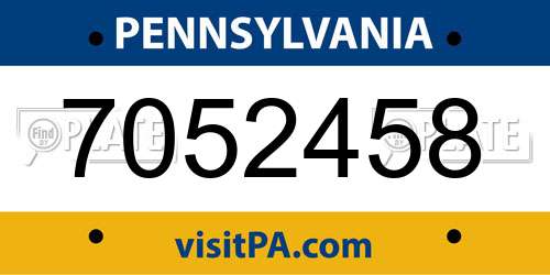 7052458 Pennsylvania License Plate