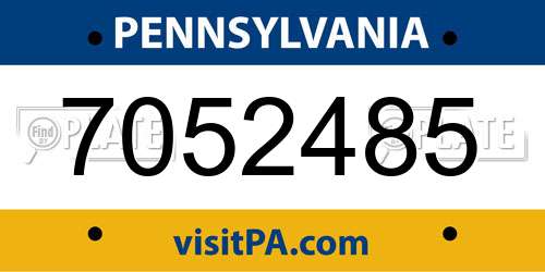 7052485 Pennsylvania License Plate