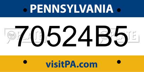 70524B5 Pennsylvania License Plate