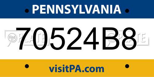 70524B8 Pennsylvania License Plate