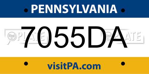 7055DA Pennsylvania License Plate