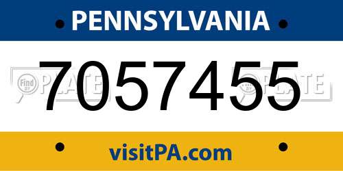 7057455 Pennsylvania License Plate
