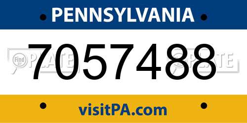 7057488 Pennsylvania License Plate