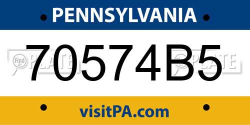 70574B5 Pennsylvania License Plate