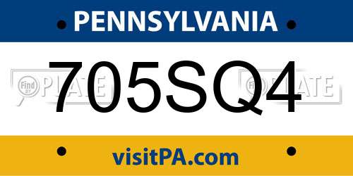 705SQ4 Pennsylvania License Plate