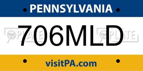 706MLD Pennsylvania License Plate