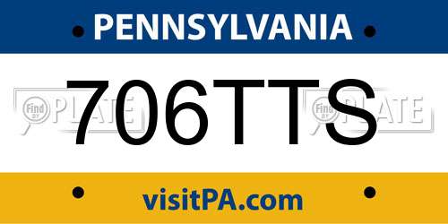 706TTS Pennsylvania License Plate