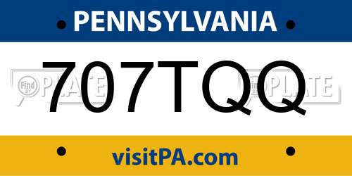 707TQQ Pennsylvania License Plate