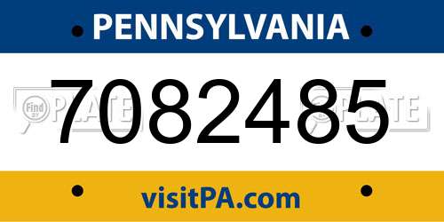 7082485 Pennsylvania License Plate