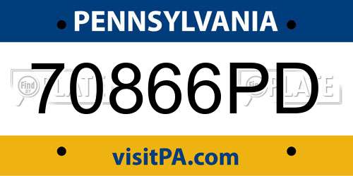 70866PD Pennsylvania License Plate