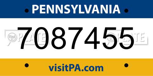 7087455 Pennsylvania License Plate