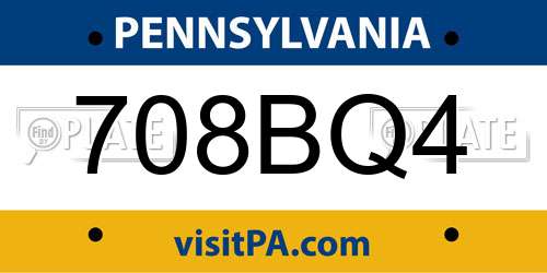 708BQ4 Pennsylvania License Plate