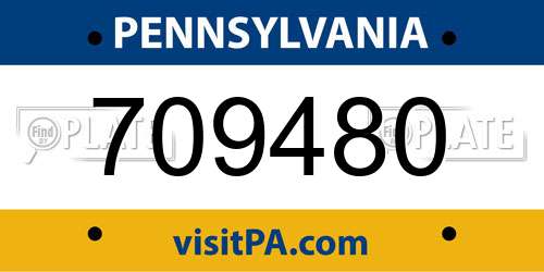 709480 Pennsylvania License Plate