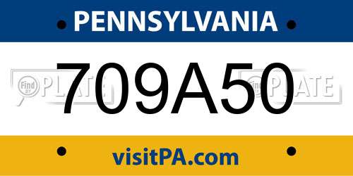 709A50 Pennsylvania License Plate