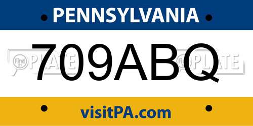 709ABQ Pennsylvania License Plate
