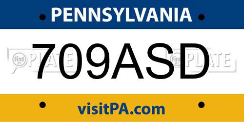 709ASD Pennsylvania License Plate